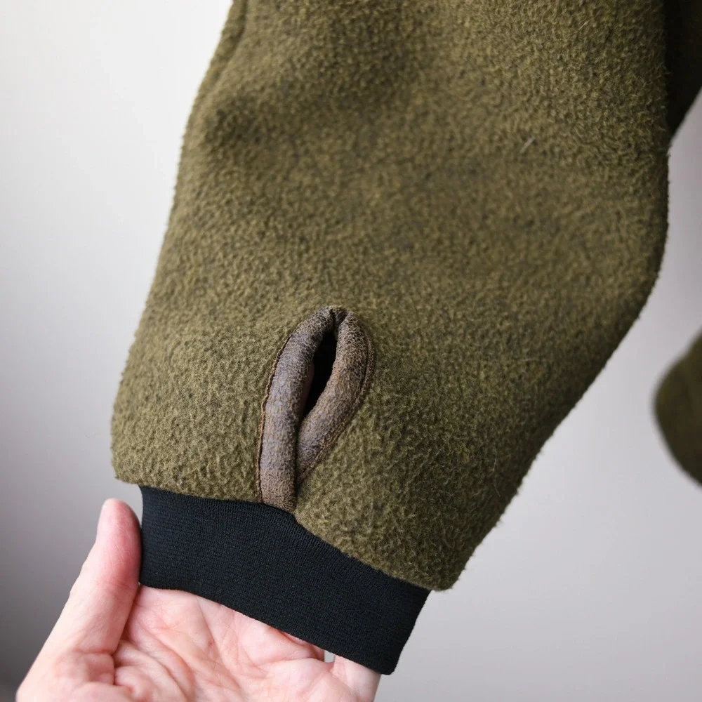 Kuhl Alpenwurx Jacket Mens XL Olive Green Fleece Full Zip Sherpa Collar Gorpcore